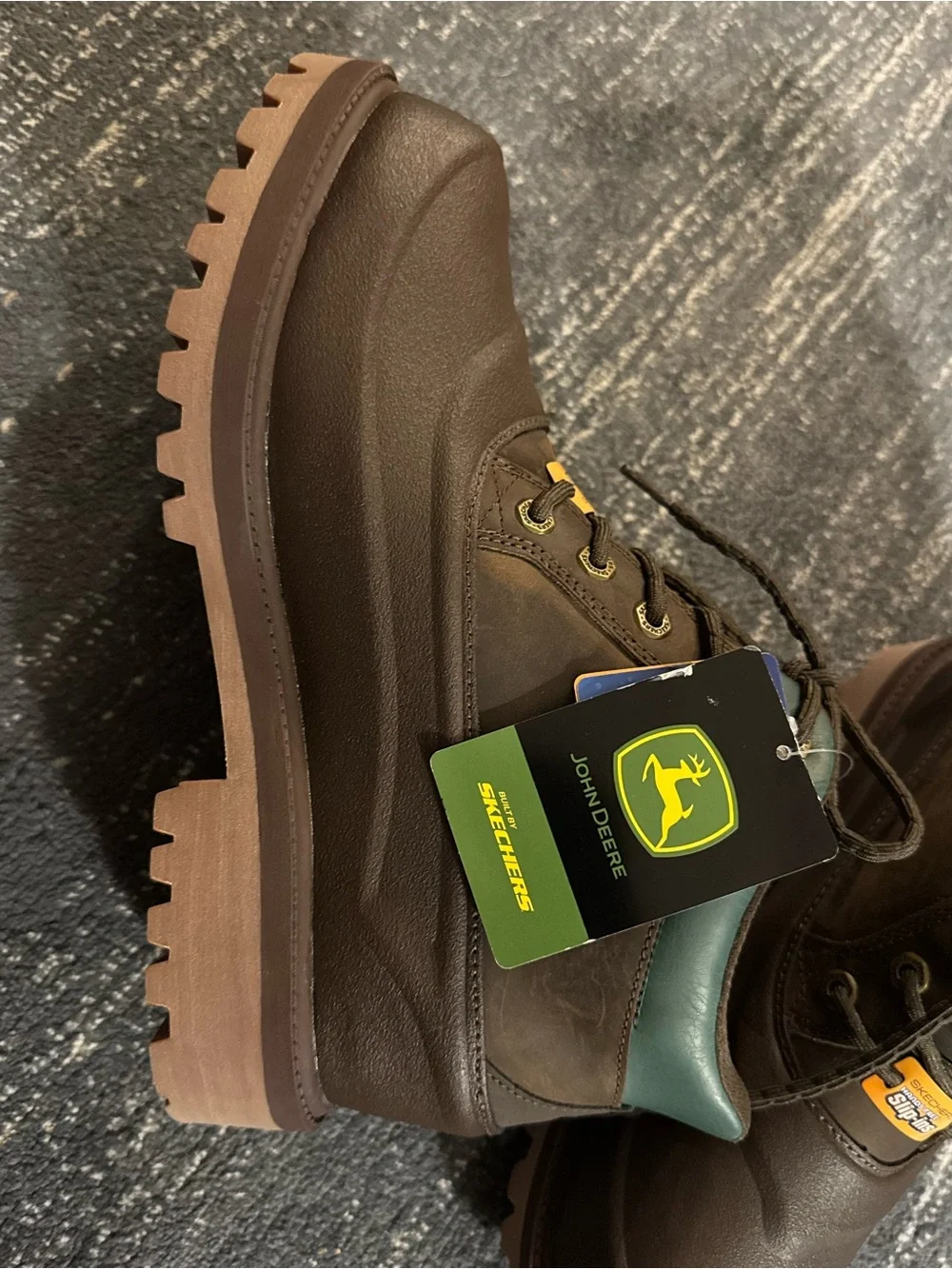 Skechers / John Deere Men's Sergeants Slip-Ins Chocolate Work Boots Size 10 US